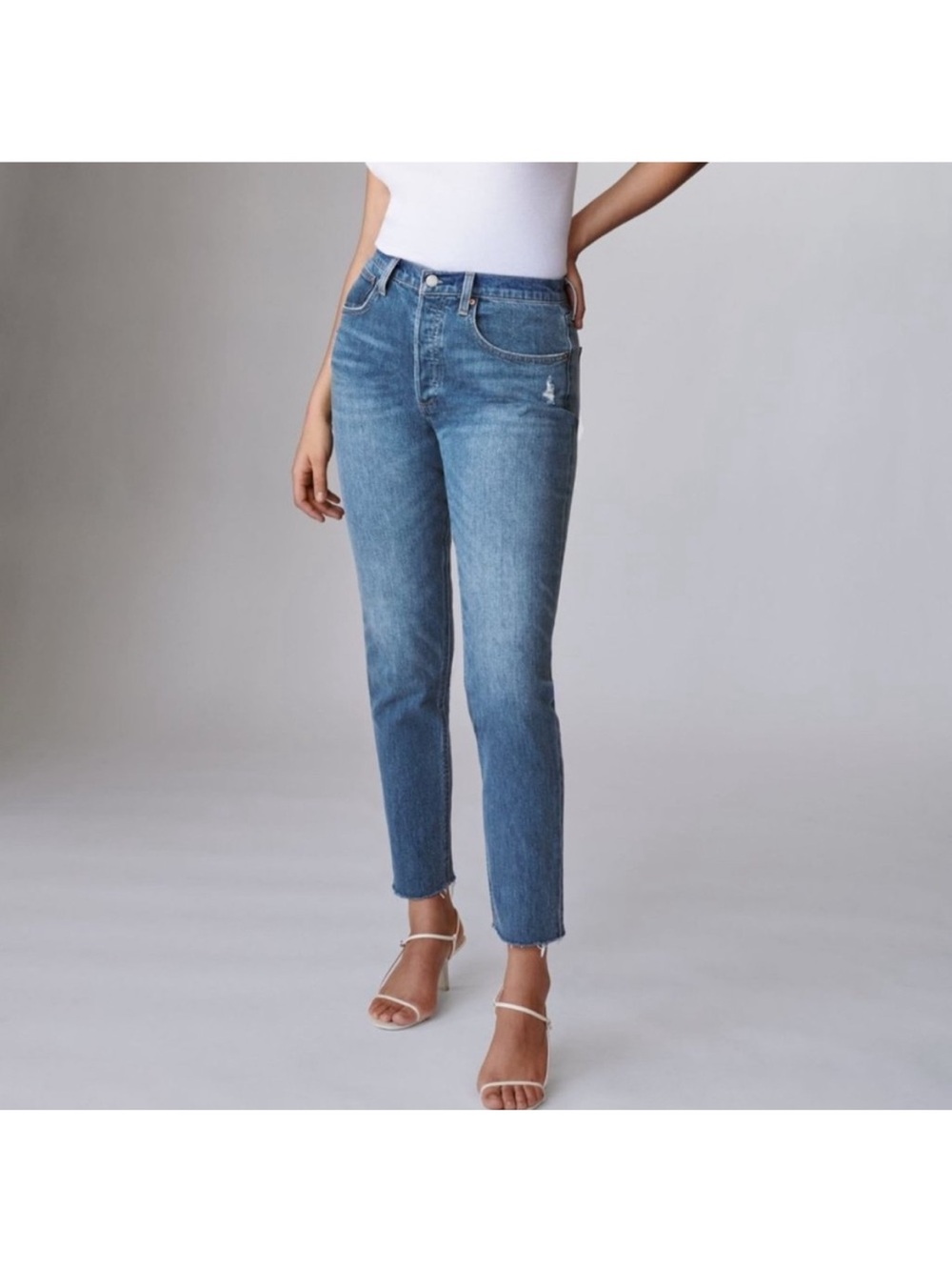 The Yoko High Rise Slim Jeans - Light Blue Denim